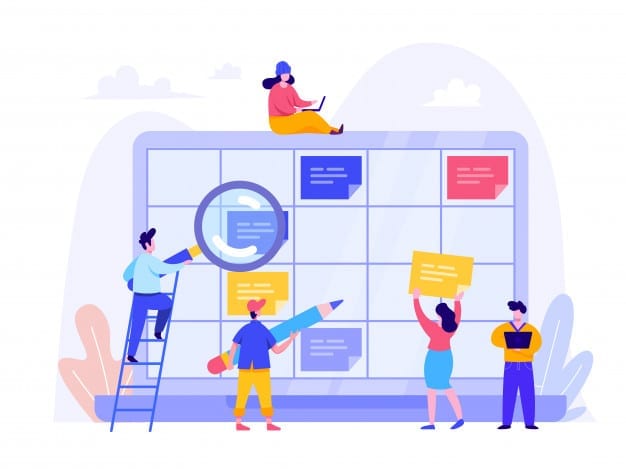 Schedule planning concept for landing page, ui, web, homepage